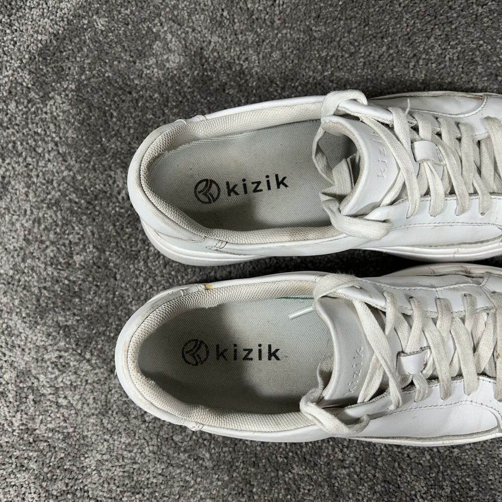 Kizik Vegas Women's Sz 8.5 Men's Sz 7 White Leather Hands Free Athletic Shoes - Picture 9 of 11